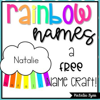 This fun, FREE name craft is perfect for the beginning of the year! Write students' names on the clouds. Students (or the teacher) will then write 1 letter of their name on each rainbow ray and put them in order. Print the rays on multiple colors to make a colorful rainbow! Weather Name Activities Preschool, Rainbow Name Activity, Name Clouds Preschool, Rainbow Name Craft Preschool, Rainbow Pre K Activities, Rainbow Names Preschool, Cloud Name Craft, Sunshine Name Craft, My Name Starts With Craft