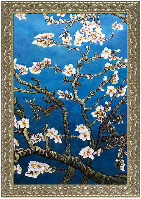 Painting Branches, Van Gogh Famous Paintings, Painted Branches, Almond Tree, Van Gogh Art, Framed Oil Painting, Tree Drawing, Post Impressionists, Vincent Van