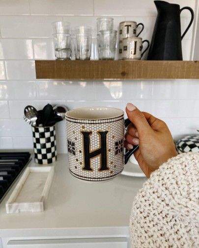 Monogram Tile, H Letter Images, H Tattoo, Cali Vibes, Alphabet Tattoo Designs, Monogram Mug, H Letter, Modern Kitchen Decor, Kitchen Decor Modern