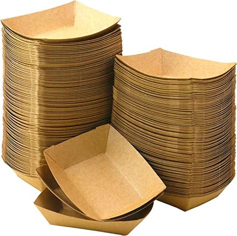 Fries Stall Design, Small Hot Dogs, Nacho Plate, Brown Plates, Paper Box Diy, Paper Food, Party Serving, Paper Bowls, Basket Tray