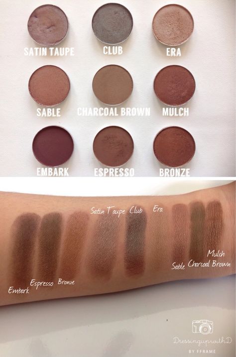 Eyeshadow Brown, Neutral Dress, Eyeshadow Collection, Black Eyeshadow, Olive Skin, Mac Eyeshadow, Neutral Shades, Makeup Swatches, Hooded Eyes