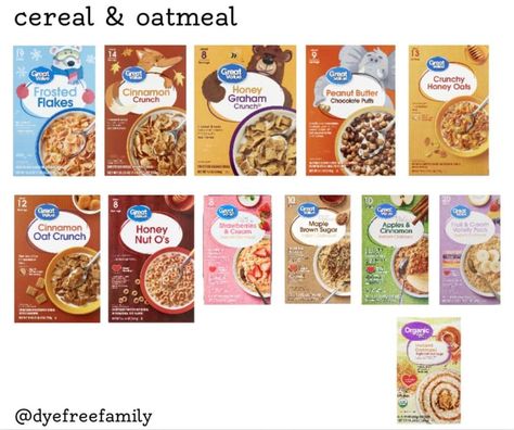 Dye Free Dye Free Snacks For Kids, Dye Free Foods For Kids, Dye Free Snacks, Red Dye 40, Dye Free Foods, Foods For Kids, Cereal Oatmeal, Flake Chocolate, Red Dye