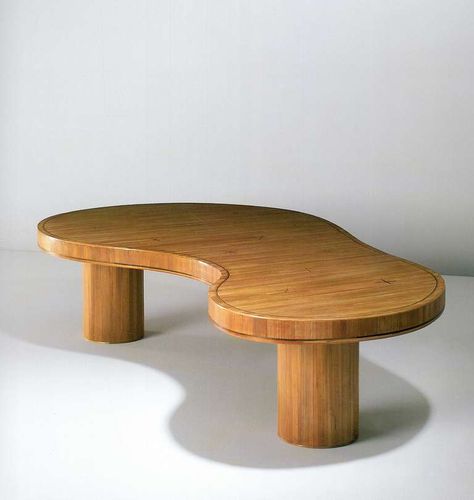 Jean Royère; Wooden Coffee Table, 1959. Marquetry Furniture, Jean Royere, Straw Marquetry, Nature Living, Iron Console Table, Doors Interior Modern, Timeless Furniture, Coffee Table Desk, Modernist Design