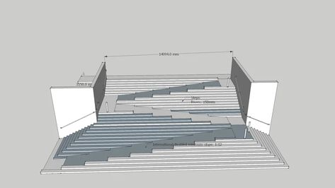 Stairs & ramp combined | 3D Warehouse Stairs With Ramp, Ramp And Stairs Architecture, Ramps Architecture, Stair Dimensions, Folding Architecture, Ramp Stairs, Stair Plan, Landscape Stairs, Front Stairs