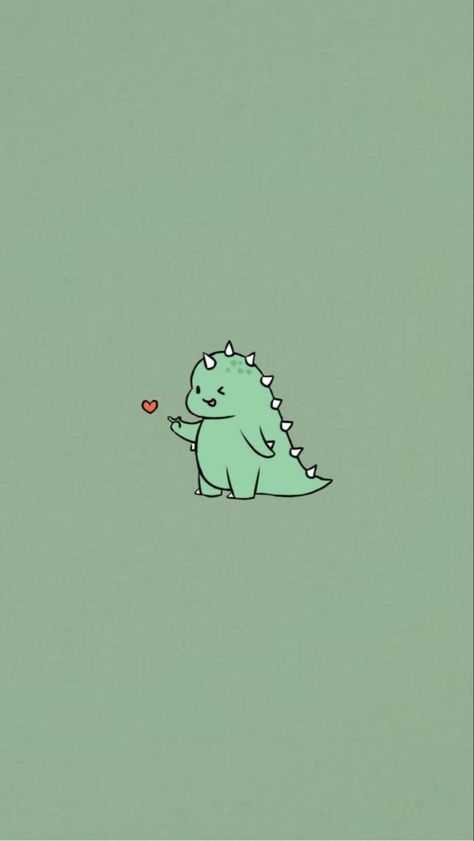 Green Dino Aesthetic, Green Dino Wallpaper, Cute Dinosaur Wallpaper, Friendship Wallpaper, Green Wallpapers, Summer Phone, Dinosaur Wallpaper, Green Dinosaur, Iphone Wallpaper Kawaii