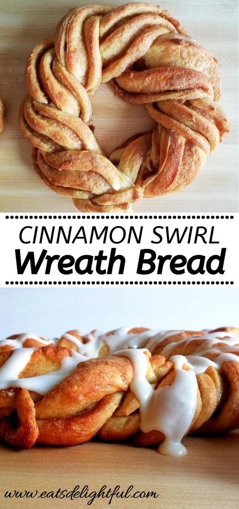 Cinnamon Bread Wreath, Cinnamon Wreath Bread, Wreath Bread Christmas, Braided Bread Wreath, Bread Wreath Braided, Braided Cinnamon Bread, Sweet Yeast Dough Recipes, Sweet Bread Dough Recipe, Cinnamon Twist Bread