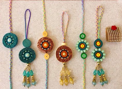 Rakhi Decoration, Quilling Rakhi, Rakhi Diy, Quilling Dolls, Rakhi Special, Handmade Rakhi Designs, Rakhi Cards, Paper Quilling Earrings, Crochet Bird Patterns