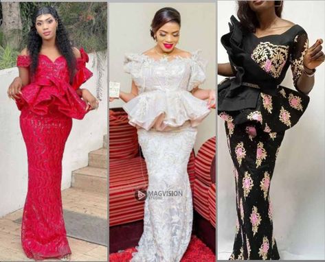 30 Latest Peplum Lace Styles for Asoebi 2021 Lace Peplum Gown Styles, Lace Peplum Top Asoebi, Peplum Lace Styles, Peplum Asoebi Lace Styles, Lace Styles For Asoebi, Peplum Gown Styles, Styles For Asoebi, Asoebi Lace Styles For Wedding, Corset Asoebi Styles