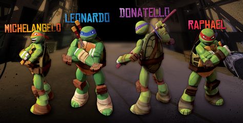 TMNT Characters - Nickelodeon cartoon show Ninja Turtles Names, Ninja Turtle Drawing, Teenage Mutant Ninja Turtles Toy, Turtle Names, Teenage Mutant Ninja Turtles Movie, Donatello Ninja Turtle, Ninja Turtle Toys, Ninja Turtles Movie, Tmnt Characters