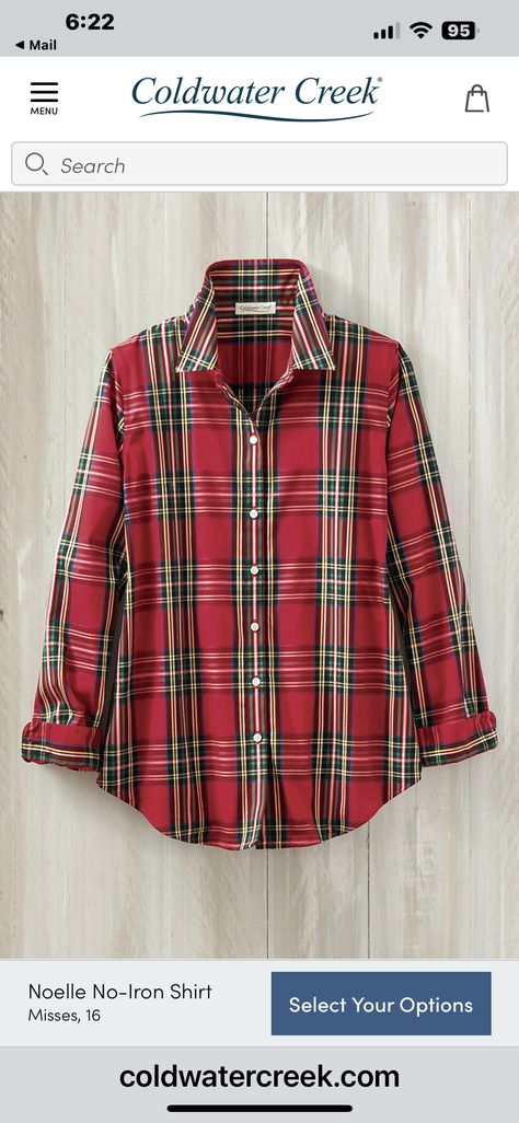 Poshmark Clothes, Christmas Sweater Outfits, Red Plaid Shirt, Iron Shirt, Pretty Shirts, Red Coat, Vest Shirt, Coldwater Creek, Modest Dresses