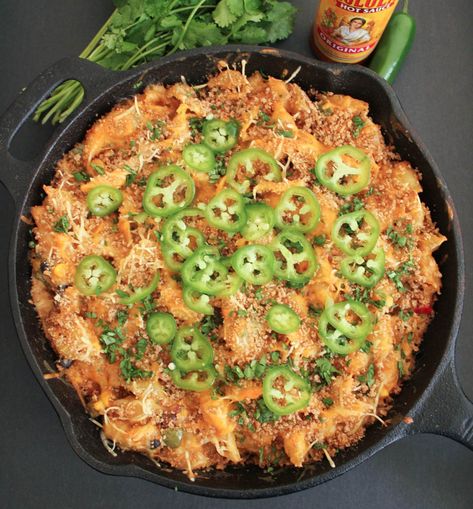 Mexican Mac and Cheese - Domesticate ME Mexican Mac And Cheese, Skillet Mac And Cheese, Spicy Cheese, Super Bowl Recipes, Mexican Spices, Mac And Cheese Recipe, Bowl Recipes, Oscar Party, Party Recipes