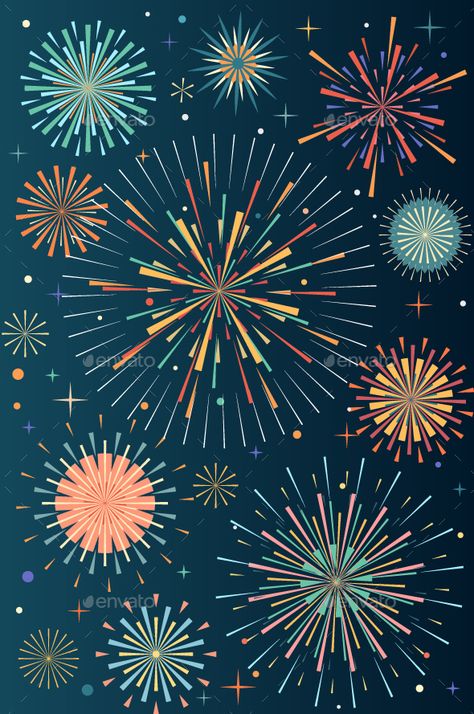 Vector Illustration Fireworks Collection Fireworks Illustration Graphics, Hny Card, Firework Graphic, Firework Illustration, Diwali Packaging, Fireworks Poster, Fireworks Illustration, Diwali Illustration, Fireworks Vector