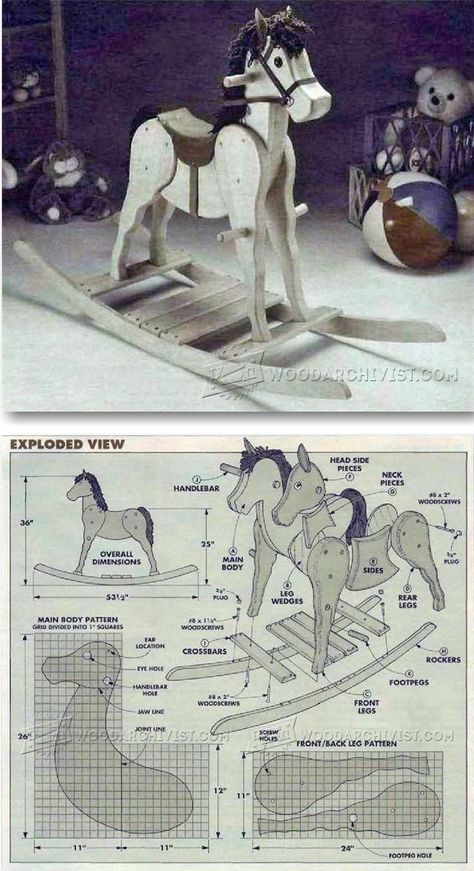 Rocking Horse Plans, Hantverk Diy, Woodworking Chair, Wooden Rocking Horse, Wooden Toys Plans, Rocking Horses, Woodworking Toys, Woodworking Patterns, Hobby Horse