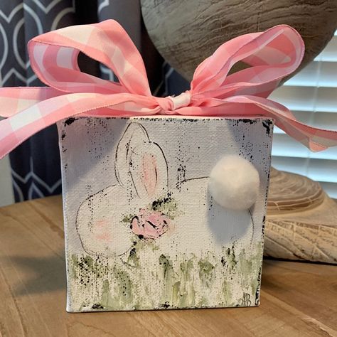 I know it’s early, but I couldn’t resist getting started on my spring designs🐰 Easter Display Ideas, Easter Blocks, Painting Bunny, Nursery Bunny, Easter Paintings, Easter Wood Crafts, Painting Spring, Bunny Painting, Rabbit Painting