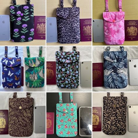 Phone Bag Handmade Crossbody Smartphone Bag Passport Bag - Etsy UK Outer Pattern, Smartphone Bag, Small Cross Body Bag, Festival Accessories, Phone Purse, Small Crosses, Phone Pouch, Mobile Phone Bag, Bag Handmade