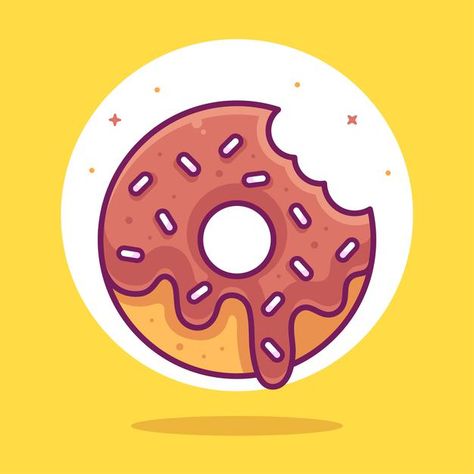 Doughnut Illustration, Taco Logo, Chocolate Doughnut, Dessert Logo, Donut Logo, Chocolate Doughnuts, Pet Logo, Vector Icons Illustration, Illustration Food