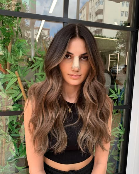 Melir Hair Brown, Sombre Hair Brunette, Ombre Brunette, Bayalage Highlights, Dyed Hair Ombre, Sombre Hair, Brunette Ombre, Brunette Hair With Highlights, Hair Inspo Color