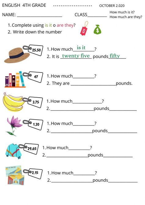 How much is-are is-they? worksheet How Much Is It, Where Are You From, Money Math Worksheets, English Grammar For Kids, Grammar For Kids, English Teaching Resources, English Activities For Kids, English For Beginners, English Worksheet