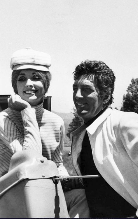 Sharon Tate and Dean Martin on the set of The Wrecking Crew Dean Martin Sharon Tate, The Wrecking Crew, Paul Martin, Sharon Tate, Dean Martin, American Singers, Comedians, Dean, Actors