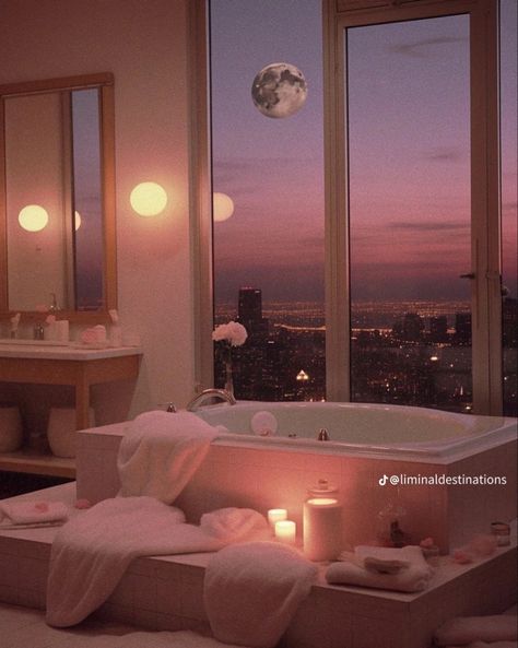 Penthouse Apartment Aesthetic, Pink Penthouse, 80s Apartment, Penthouse Bedroom, 80s Luxury, 80s Interior Design, 80s House, 80s Home, 80s Interior