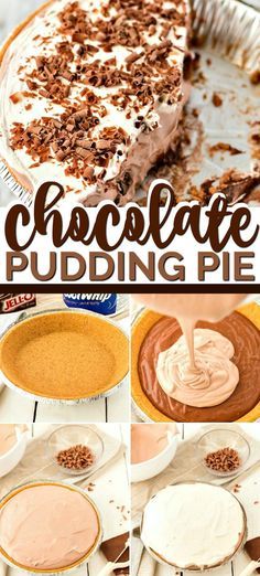 Chocolate Cream Pie With Graham Cracker Crust, Chocolate Cream Pie With Pudding Jello, Pudding And Whipped Cream Desserts, Cook And Serve Chocolate Pudding Pie, Pudding Pie Recipes Jello, Cool Whip Instant Pudding Dessert, Recipes With Chocolate Pudding, Desserts With Chocolate Pudding, Chocolate Pudding Pie Easy Jello