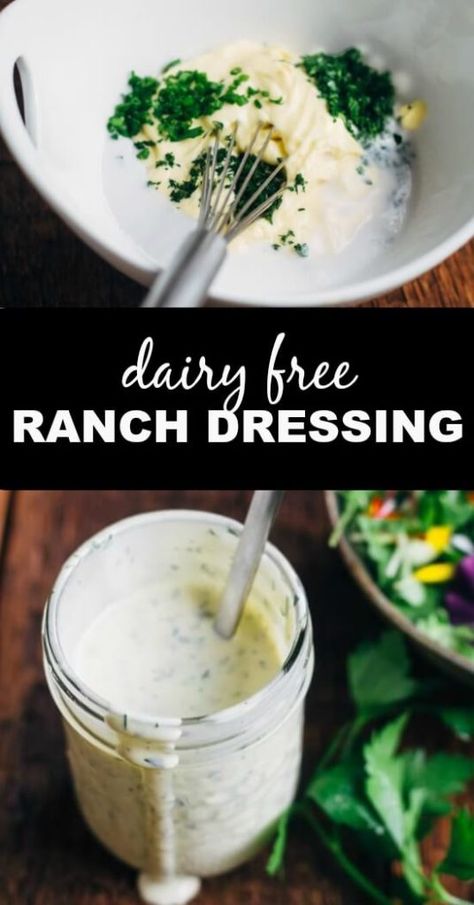 Dairy Free Ranch Dressing - www.savorylotus.com Dairy Free Ranch, Dairy Free Ranch Dressing, Dairy Free Cooking, Dairy Free Recipes Dinner, Dairy Free Snacks, Breakfast Low Carb, Lactose Free Diet, Overnight Oat, Dairy Free Diet