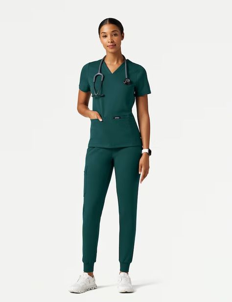 Shop All Women's Scrubs in Midnight Green | Jaanuu Green Scrubs, Scrubs Outfit, Midnight Green, Scrubs Uniform, Braided Hairstyles For Teens, Medical Uniforms, Womens Scrubs, Medical Scrubs, Color Free