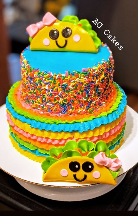 Taco Bout 2 Cake, Taco Birthday Cake Ideas, Taco Cakes Birthday, Taco Twos Day Cake, Taco Themed Cake, Taco About Two Birthday Girl, Taco Bout Two Birthday Cake, Taco Theme Cake, Taco Party Cake