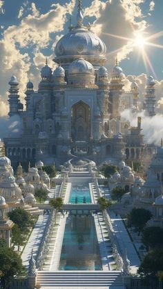 Hi Friends Some Surprise able Thing is waiting for you Arabic Castle Art, Futuristic Palace Concept Art, Futuristic Arabic City, Futuristic Palace, Arab Castle, Arab Palace, Arabic Palace, Heaven City, Ethereal City