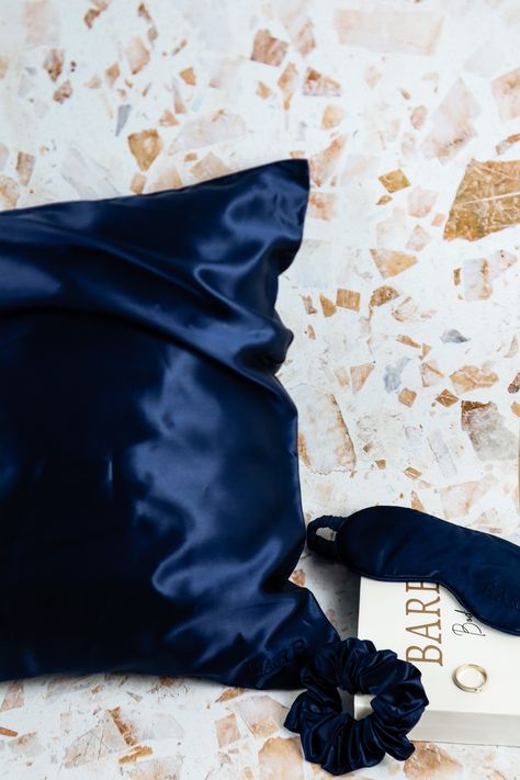 Silk Sleep Mask / Pillowcase Product photography | By K & K Social Studios 📸✨ Captured: - Midnight Blue Silk Pillow Case: Bare Bodii - Midnight Blue Silk Scrunchie: Bare Bodii - Midnight Blue Silk Sleep Mask: Bare Bodii - Middle Eastern Terrazzo Product Photography Backdrop: Everyday Co Blue Silk Pillowcase, Hogwarts Bedroom, Silk Sleep Mask, Silk Pillow, Silk Pillowcase, New Backgrounds, Sleep Mask, Photography Backdrop, Midnight Blue