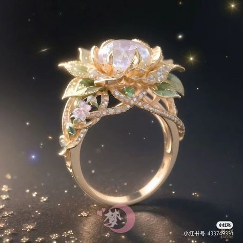 Fantasy Jewelry Magic, Fantasy Ring, Bijoux Art Nouveau, Magical Accessories, Pretty Jewelry Necklaces, Cute Engagement Rings, Future Engagement Rings, Anime Accessories, Magical Jewelry