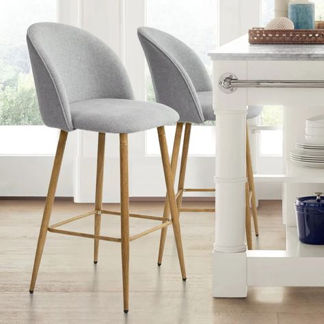 Upholstered Counter Stools, Counter Bar Stools, Kitchen Bar Stools, Counter Stool, Simple Lines, Bar Furniture, Kitchen Bar, Style Moderne, Comfortable Seating