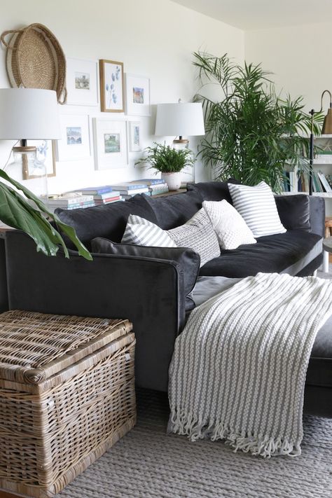 Baskets Behind Couch, Sectional Not Against Wall, Console Behind Couch Against Wall, Couch Against Wall Living Rooms, Couch Not Against Wall, Sectional Against Wall, Decor Behind Sofa, Table Behind Couch Against Wall, Sofa Against Wall