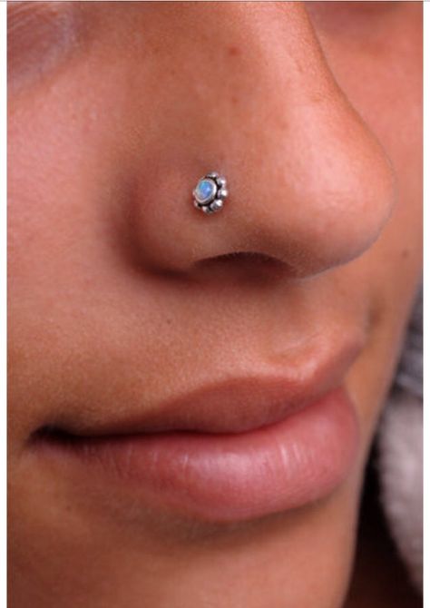 ❤️ Nose Jewels, Opal Nose Stud, Opal Nose Ring, Nose Jewelry, Synthetic Opal, Body Piercings, Nose Ring Stud, Nose Stud, Sterling Silver Flowers