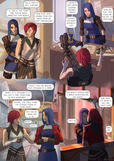 Vi And Caitlyn, Childhood Friends To Lovers, League Of Legends Comic, Vi League Of Legends, The Heist, Friends To Lovers, Jinx League Of Legends, Dc Memes, Lol League Of Legends