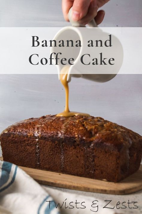 Honey Banana Cake, Coffee Banana Cake, Banana Coffee Bread, Banana Bread Topping, Breakfast Autumn, Banana Flavored Cake, Coffee Banana Bread, Banana Coffee Cake, Banana Cake Recipe Easy