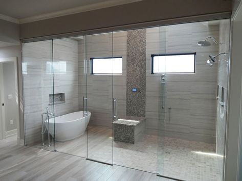 Wet Room Design, Wet Room Bathroom, Wet Room, Glass Walls, Bathroom Remodel Shower, Room Design Ideas, Dream Bathrooms, Tub Shower Combo, Simple Bathroom