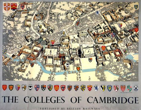 Fred Taylor, Cambridge College, College Poster, National Railway Museum, Train Posters, Cambridge England, Tourism Poster, British Railways, Railway Posters