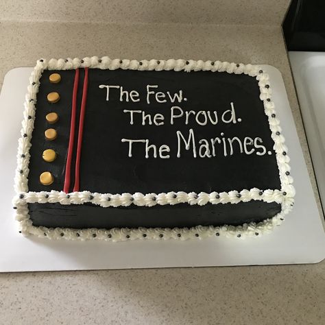 Marine graduation cake Marine Corp Birthday Cake, Marines Cake Ideas, Marine Corps Birthday Party, Usmc Birthday Cake, Marine Birthday Cake, Marine Coming Home Party, Marine Corp Cake Ideas, Marine Graduation Party, Marine Corp Party Ideas