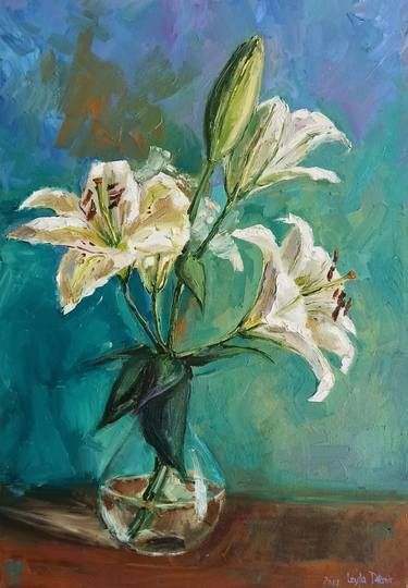 Wild Flowers Bouquet, Classic Still Life, Flower Bouquet Painting, Modern Still Life, Painting Classic, Realistic Oil Painting, Lily Painting, Lily Bouquet, Still Life Flowers