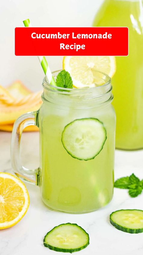 Stay cool and refreshed with this invigorating Cucumber Lemonade! The crispness of cucumber combined with tangy lemons makes for a light, hydrating drink that's perfect for summer days or as a healthy, refreshing treat anytime. Simple, fresh, and delicious! 🍋🥒✨ #CucumberLemonade #RefreshingDrinks #SummerSips #HydratingDelights Cucumber Lemonade Recipe, Cucumber Lemonade, Japanese Cucumber, Hydrating Drinks, Lemonade Recipe, Lemonade Recipes, Drink Up, Refreshing Drinks, Stay Cool