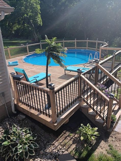 Deck Ideas Decorating, Pool Decking Ideas, Pool Deck Tile, Deck Decor Ideas, Pool Deck Decor, Pallets Outdoor, Pool Deck Decorations, Decks Around Pools, Outdoor Patio Ideas Backyards