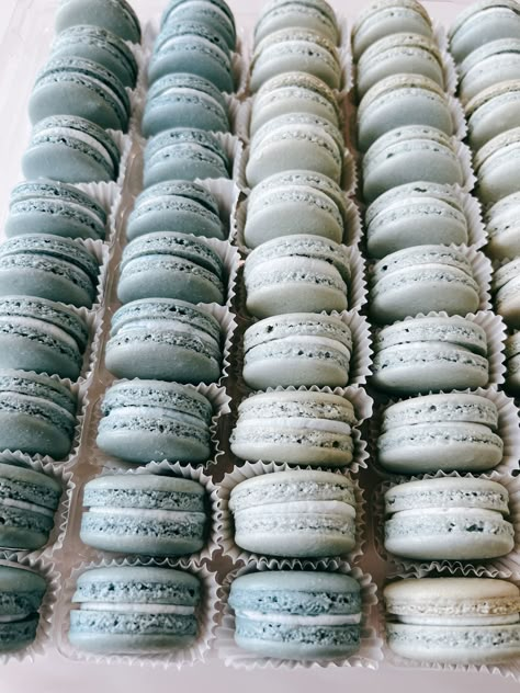 Baby Shower Macarons, French Baby Shower, Fairy Tea Parties, French Theme, French Macaron, Blue Desserts, Blue Graduation, Custom Desserts, Light Blue Wedding