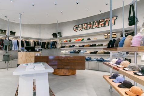 Carhartt WIP Stores | Carhartt WIP Carhartt Store, Carhartt Shop, Black Quotes, Concept Shop, Retail Display, Carhartt Wip, Commonwealth, Shop Design, Nba