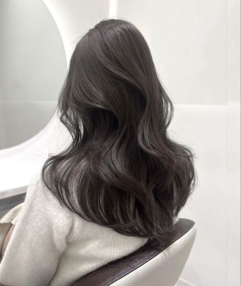 Ash Black Hair Color, Dark Ash Hair Color, Dark Ash Brown Hair Colour, Dark Ash Brown Hair, Ashy Brown Hair, Soft Black Hair, Brown Hair Color Chart, Grey Brown Hair, Ash Grey Hair