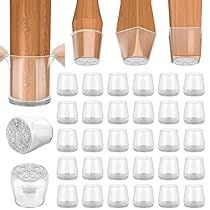 BALEINE 32 Pack Silicone Chair Leg Floor Protectors, Stool Leg Protectors Cap, Non-Slip Chair Leg Caps for Hardwood Floors (Clear & Large, 32 Pack) Chair Leg Covers, Chair Leg Floor Protectors, Round Chair, Floor Protectors, Ceramic Floor, Chair Legs, Furniture Hardware, Home Decor Furniture, Furniture Accessories