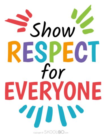 Choose Respect, Respect Quotes For Students, Respect Poster Ideas, Show Respect, Respect Posters For Classroom, Respect Bulletin Board Ideas, Education Posters, Classroom Respect, Respect Poster