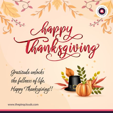 The Pinq Clouds extends its deepest appreciation to valued clients and partners. Your trust inspires us to reach new heights. Wishing you a warm and wonderful thanksgiving day! 


#Thanksgiving #HappyThanksgiving #thanksgiving2024 #ThanksgivingGratitude #blessedandthankful Thanksgiving Gratitude, Happy Thanksgiving Day, Happy Thanksgiving, Special Day, Thanksgiving