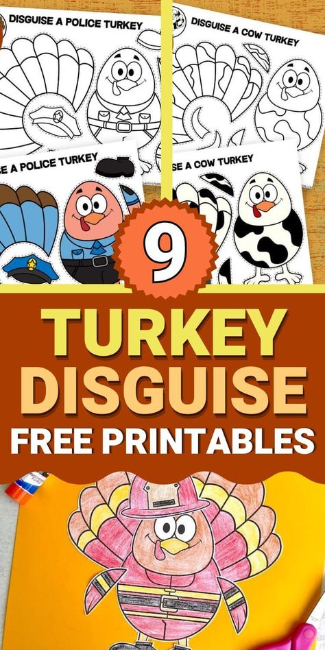 Disgust A Turkey, Free Disguise A Turkey Printable, Turkey Trouble Disguise Template, Turkey In Disguise Printable Outfits, How To Hide A Turkey School Project, Disguise A Turkey Fireman, Turkey Disguise Project Template, Turkey Trouble Disguise Ideas, Turkey Disguise Printables