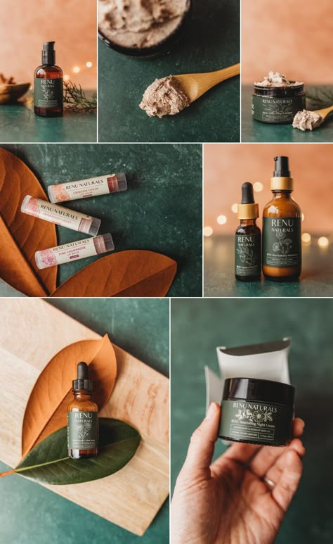 Organic Product Packaging, Organic Products Photography, Beauty Product Branding, Easy Product Photography, Organic Product Photography, Autumn Cosmetics Photography, Natural Cosmetics Photography, Cosmetics Photography Ideas, Natural Skincare Photography